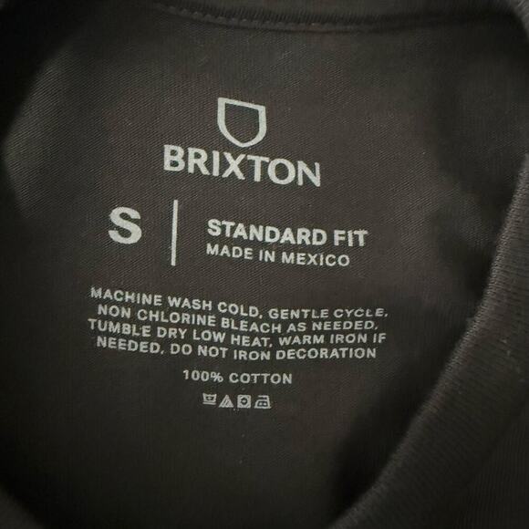 Brixton Black Graphic Tee – TRD MRK Company Logo T-Shirt - Picture 4 of 5